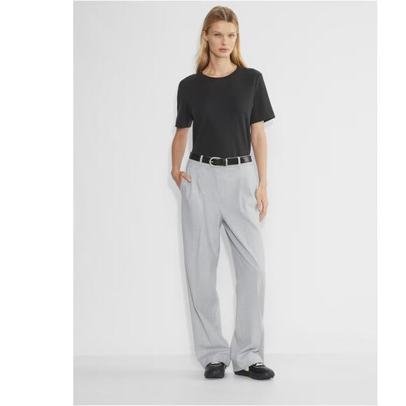 Aritzia Women's Heather Chrome The Effortless High-Waisted Wide Leg Pants Size 8 - Picture 1 of 13